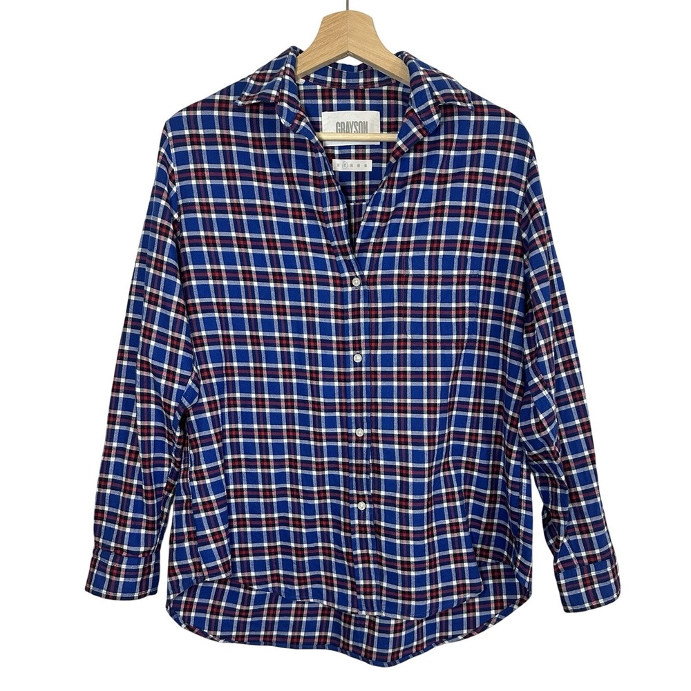 Grayson Women's SMALL (2) The Hero Button Down Lucy Plaid Long Sleeve Shirt